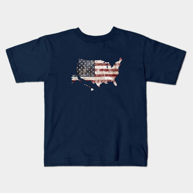 United States - Flag Kids T-Shirt by MonarchGraphics